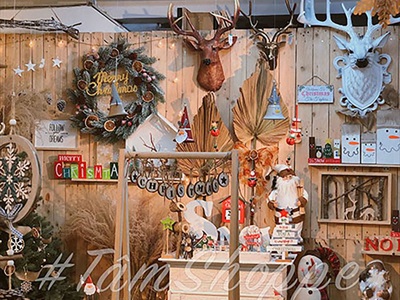 Dây banner chữ Merry Christmas thẻ gỗ chữ nhật [Bằng gỗ - thủ công] BANER-NOEL-02