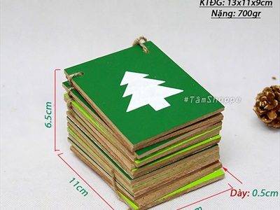 Dây banner chữ Merry Christmas thẻ gỗ chữ nhật [Bằng gỗ - thủ công] BANER-NOEL-02