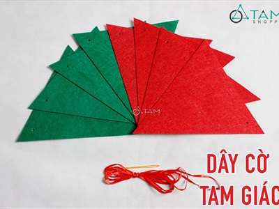 Dây banner Noel nỉ 8 phụ kiện xanh đỏ [Dài 160cm - Nhiều kiểu] BANER-NOEL-04