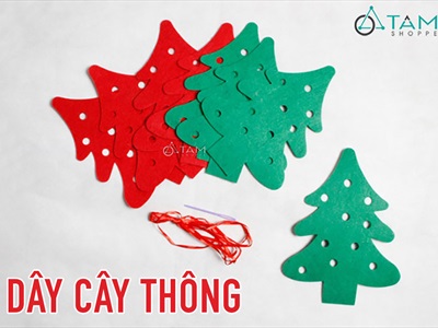 Dây banner Noel nỉ 8 phụ kiện xanh đỏ [Dài 160cm - Nhiều kiểu] BANER-NOEL-04