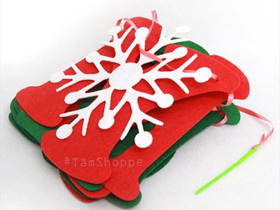Dây banner chữ Merry Christmas vải nỉ Đỏ - Xanh lá 2m BANER-NOEL-01