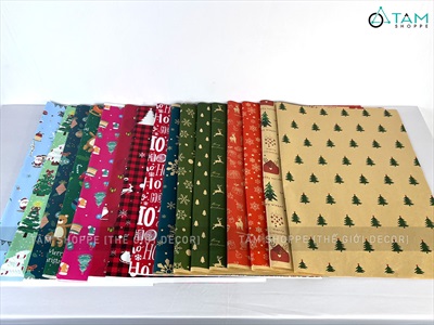Giấy gói quà họa tiết Giáng sinh 50x70cm [Giấy đẹp - Kiểu mới liên tục] GIAYGOIQUA-04