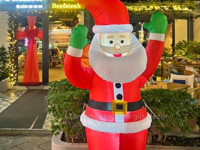 Mô hình ông già Noel bơm hơi tự động cao 180cm có đèn Led BOMHOI-X-02