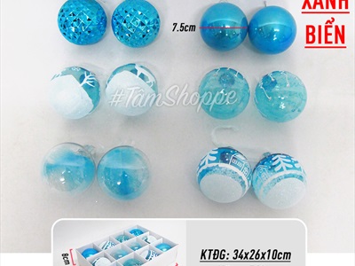 Hộp 12 trái châu Noel thạch Jelly 6 kiểu ĐK8cm TRAICHAU-23