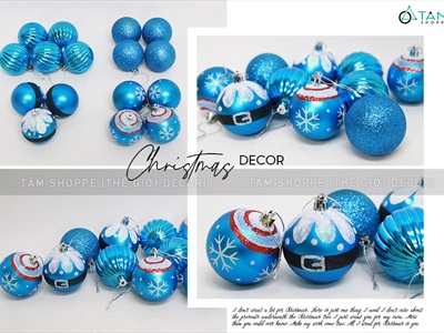 Hộp 16 trái châu Noel 4 kiểu ngẫu nhiên ĐK6cm TRAICHAU-24