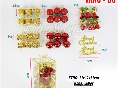 Hộp 32 phụ kiện treo Noel 6 kiểu hộp nơ X-HPK-11