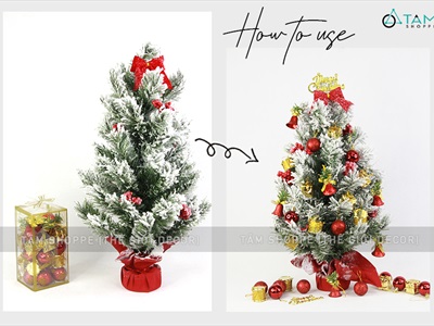 Hộp 32 phụ kiện treo Noel 6 kiểu hộp nơ X-HPK-11