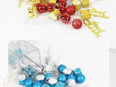 Hộp 32 phụ kiện treo Noel 6 kiểu hộp nơ X-HPK-11