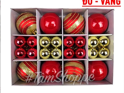Hộp 40 trái châu Noel 3 kiểu ĐK3-6cm TRAICHAU--27