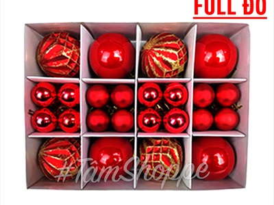 Hộp 40 trái châu Noel 3 kiểu ĐK3-6cm TRAICHAU--27