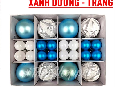 Hộp 40 trái châu Noel 3 kiểu ĐK3-6cm TRAICHAU--27