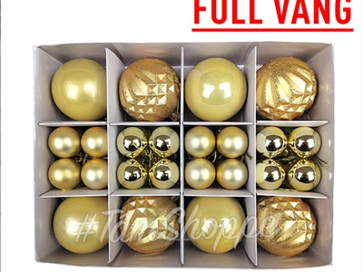 Hộp 40 trái châu Noel 3 kiểu ĐK3-6cm TRAICHAU--27