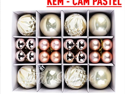 Hộp 40 trái châu Noel 3 kiểu ĐK3-6cm TRAICHAU--27