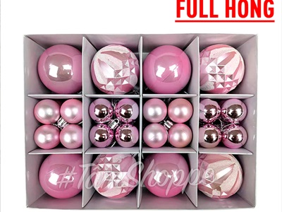 Hộp 40 trái châu Noel 3 kiểu ĐK3-6cm TRAICHAU--27