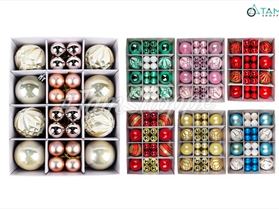 Hộp 40 trái châu Noel 3 kiểu ĐK3-6cm TRAICHAU--27