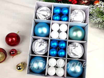 Hộp 40 trái châu Noel 3 kiểu ĐK3-6cm TRAICHAU--27