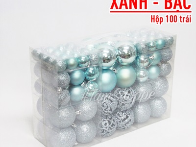 Hộp vali 100 trái châu Noel 4 kiểu nhiều cỡ Đk3-4-6cm TRAICHAU-20