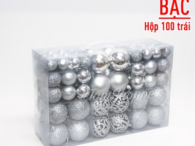 Hộp vali 100 trái châu Noel 4 kiểu nhiều cỡ Đk3-4-6cm TRAICHAU-20