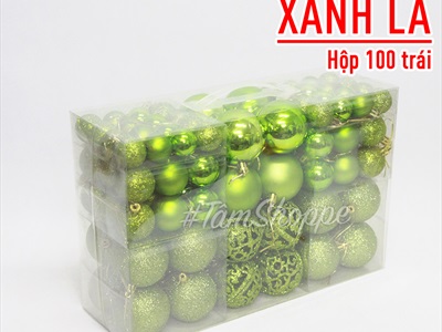 Hộp vali 100 trái châu Noel 4 kiểu nhiều cỡ Đk3-4-6cm TRAICHAU-20