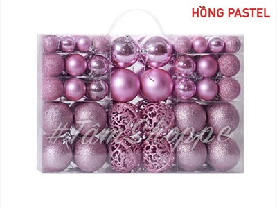 Hộp vali 100 trái châu Noel 4 kiểu nhiều cỡ Đk3-4-6cm TRAICHAU-20