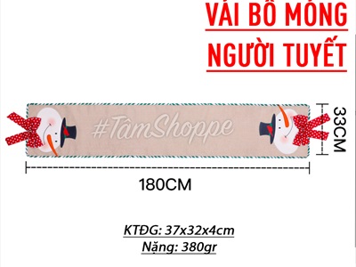 Khăn trải bàn ăn vải bố mỏng trơn ông già người tuyết D180cm KTBA-X-05
