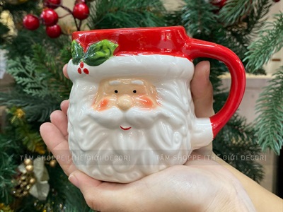 Ly gốm giáng sinh icon dễ thương 4 kiểu [Gốm dày - men bóng] LYTACH-03