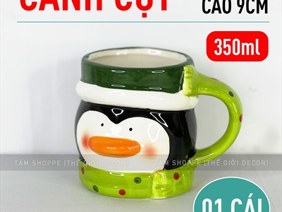 Ly gốm giáng sinh icon dễ thương 4 kiểu [Gốm dày - men bóng] LYTACH-03