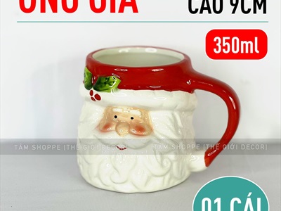Ly gốm giáng sinh icon dễ thương 4 kiểu [Gốm dày - men bóng] LYTACH-03