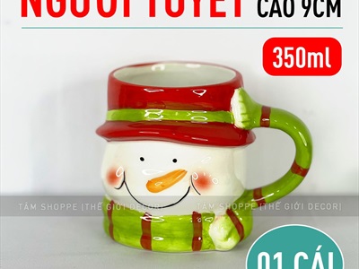 Ly gốm giáng sinh icon dễ thương 4 kiểu [Gốm dày - men bóng] LYTACH-03