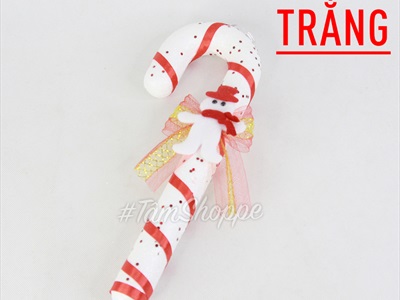 Mô hình kẹo gậy Giáng sinh cỡ lớn kim tuyến dài 33cm KEONGOT-01