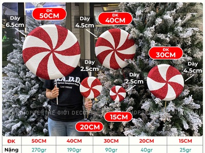 Mô hình kẹo mút tròn cánh quạt đỏ [Nhiều cỡ - Mút xốp] KEONGOT-02