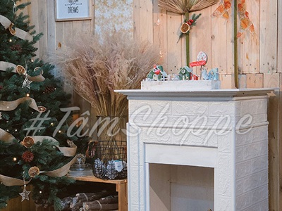 Mô hình lò sưởi trang trí cỡ lớn D70cm [Tặng củi + Dây đèn] LOSUOI-01
