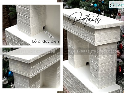 Mô hình lò sưởi trang trí cỡ lớn D90cm [Tặng củi + Dây đèn] LOSUOI-03