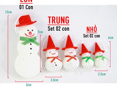Mô hình người tuyết nhung trắng cỡ nhỏ treo cây thông PKT-X-01