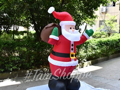Mô hình ông già Noel bơm hơi tự động cao 180cm có đèn Led BOMHOI-X-02