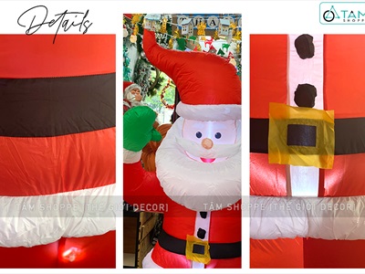 Mô hình ông già Noel bơm hơi tự động cao 180cm có đèn Led BOMHOI-X-02