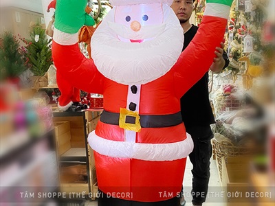 Mô hình ông già Noel bơm hơi tự động cao 180cm có đèn Led BOMHOI-X-02
