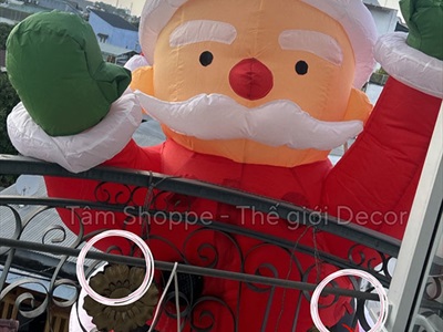 [Hàng ORDER] Mô hình ông già noel leo tường cao 2-3m bơm hơi tự động [Vải dày - Bơm xịn] BOMHOI-X-03