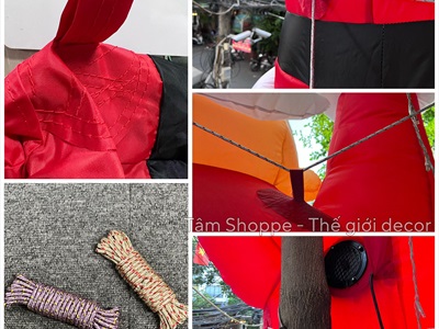 [Hàng ORDER] Mô hình ông già noel leo tường cao 2-3m bơm hơi tự động [Vải dày - Bơm xịn] BOMHOI-X-03