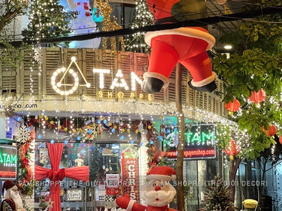 [Hàng ORDER] Mô hình ông già noel leo tường cao 2-3m bơm hơi tự động [Vải dày - Bơm xịn] BOMHOI-X-03