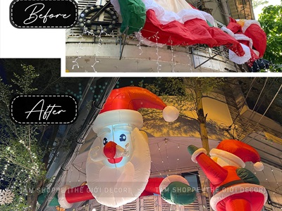 Mô hình ông già noel nhìn xuống ngang 4m bơm hơi tự động [Vải dày - Bơm xịn] BOMHOI-X-04