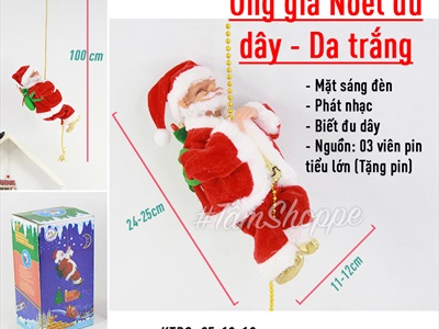 Ông già Noel điện tử đu dây lên xuống có nhạc OGN-DT-03
