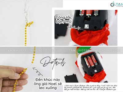 Ông già Noel điện tử đu dây lên xuống có nhạc OGN-DT-03