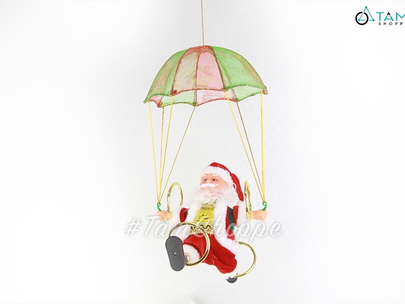 Ông già Noel điện tử lắc vòng nhảy dù có nhạc OGN-DT-01