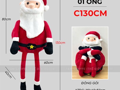 Ông già Noel ú ụ nhồi bông cỡ lớn 130cm [Mềm mịn - Cute] ONGGIANOEL-06
