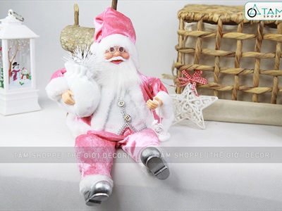 Ông già Noel vải kiểu ngồi 5 màu C30cm OGN-MH-01