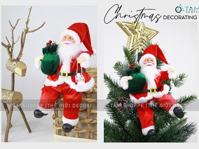 Ông già Noel vải kiểu ngồi 5 màu C30cm OGN-MH-01