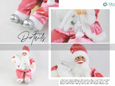 Ông già Noel vải kiểu ngồi 5 màu C30cm OGN-MH-01