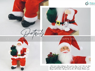 Ông già Noel vải kiểu ngồi 5 màu C30cm OGN-MH-01