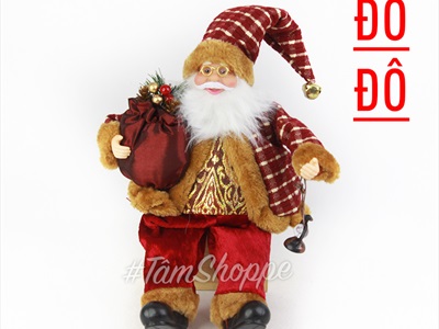 Ông già Noel vải kiểu ngồi 5 màu C30cm OGN-MH-01